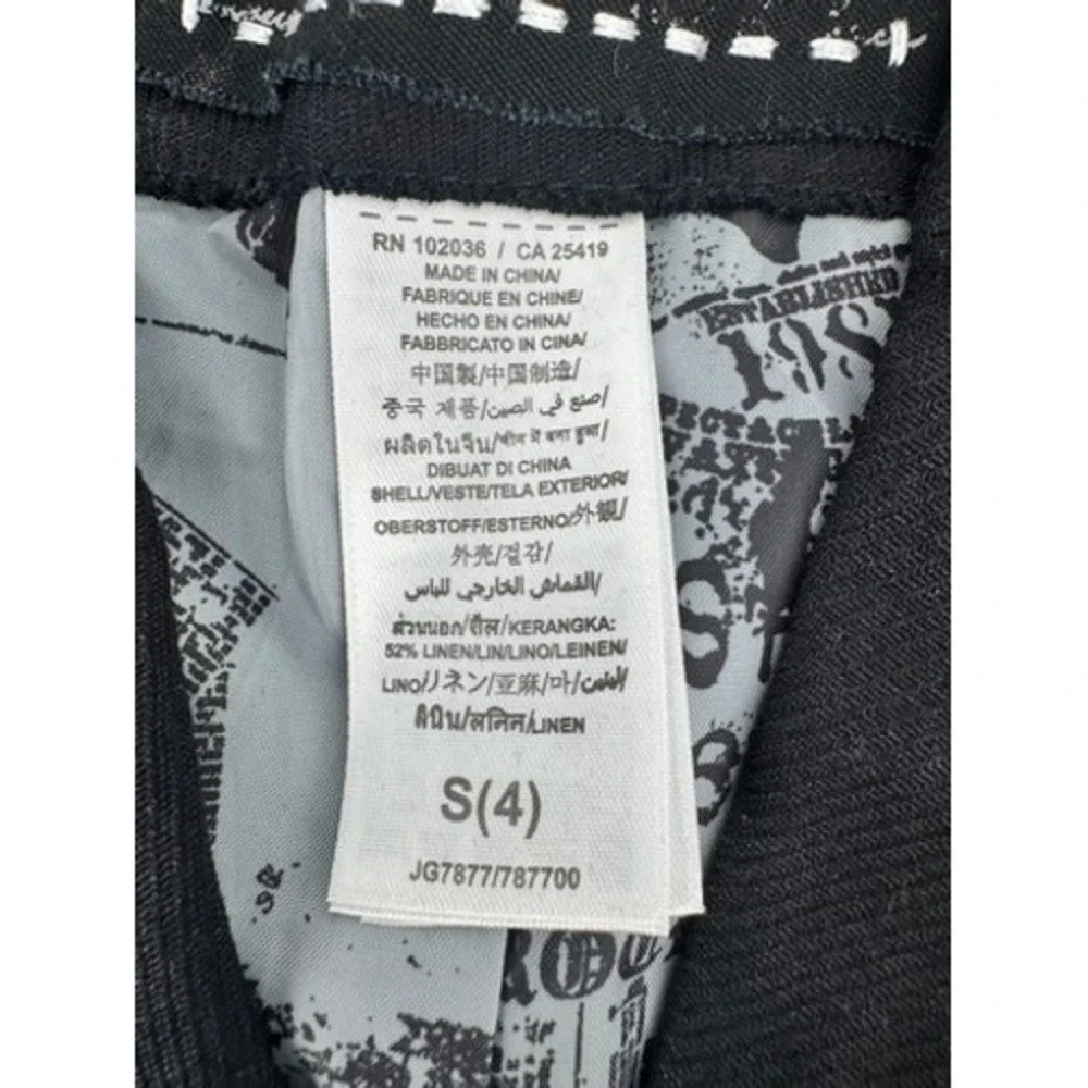 Guess Military Jacket Kids S 4 Black Studded Epaulette Linen‎ Blend Jacket Read